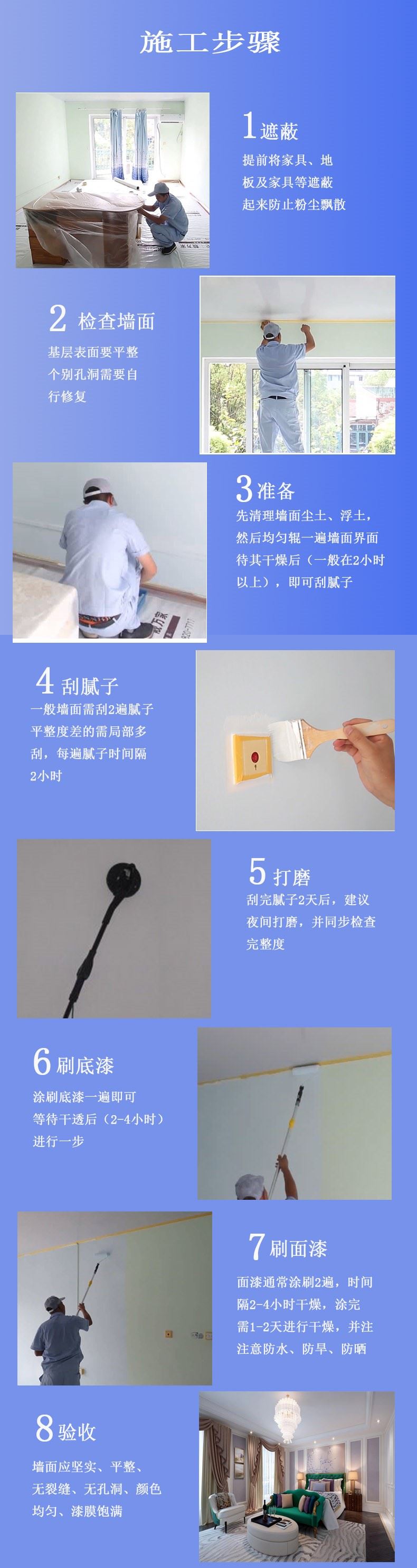 内墙涂料厂家施工步骤
